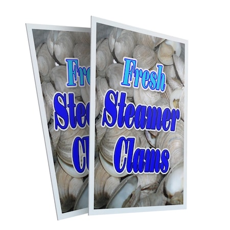 Signmission Fresh Steamer Clams, Plastic Signs Only 24 Inch x 36 Inch, Corrugated Plastic, 2PK CSB-2436-2PACK-Fresh Steamer Clams