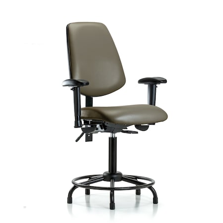 Blue Ridge Ergonomics Vinyl Chair, Vinyl, Adjustable Arms BR-VMBCH-MB-RT-T0-A1-RG-8809