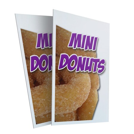 Signmission Mini Donuts, Plastic Signs Only 24 Inch x 36 Inch, Corrugated Plastic, 2PK CSB-2436-2PACK-Mini Donuts