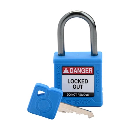 Brady Velocity Compact Lockout Padlocks Nylon 1in Shackle Clearance KD Blue CPPL-BLU-25AL-KD