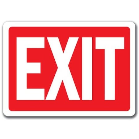 Signmission Exit Sign white on red-10in x 14in OSHA Safety Sign, 14" H, 10" L, MISC-Exit MISC-Exit