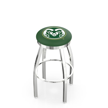Holland Bar Stool Co 36" Chrome Colorado State Swivel Bar Stool, Accent Ring L8C2C36ColoSt