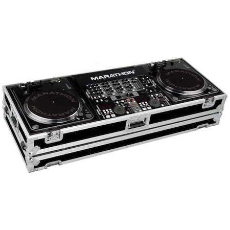 Marathon MA-DJ19W BATTLE Holds 2 Turntables in Battle Style position w/19-in Mixer w/Wheel MA-DJ19W-BATTLE