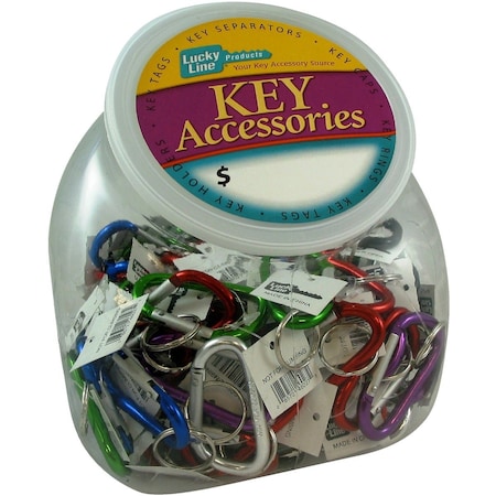 Lucky Line Assorted Colors 3-1/8'' Large C-Clip Key Ring Countertop Display 46127