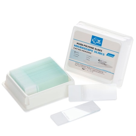 Amscope 50pc Blank Slides with Polysine Coating BS-PLS50P