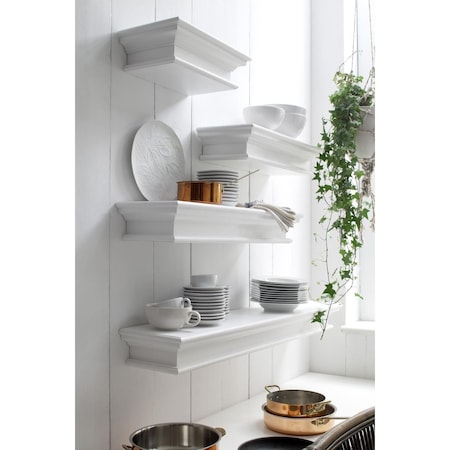 Nova Solo Medium Halifax Floating Wall Shelf, White - 9.06 x 23.62 x 4.72 in. D164