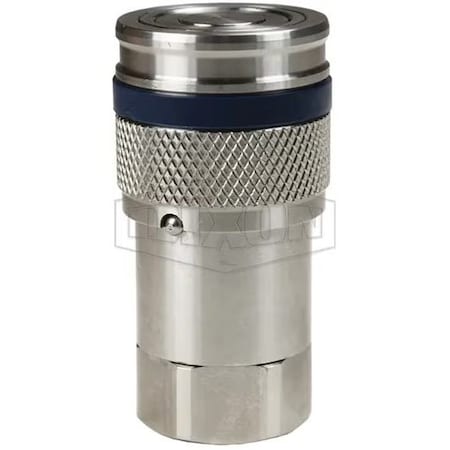 Dixon DQC HT Flushface Female Coupler, 3/4-14 Nominal, Female BSPP, 316 SSss Steel 6HTBF6-SS