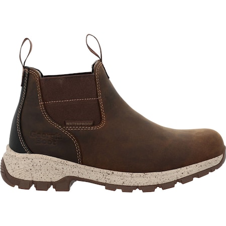 Georgia Boot Eagle Trail Women's Waterproof Alloy Toe Chelsea Work Boot, Brown, Size 9.5 GB00725