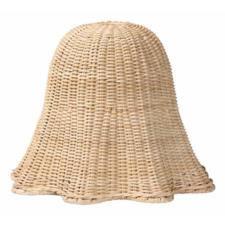 Bali & Pari Semira Bohemian Natural Scalloped Rattan Pendant Lampshade 250-13870-ZORO