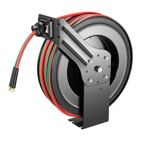 Vevor Retractable Welding Hose Reel 1/4 in x 100FT Oxygen Acetylene Rubber Hose WDHRS02-RTW14100A