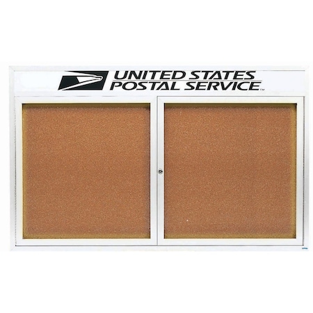 Aarco Illuminated Enclosed Bulletin Board w/ Header White Powder Coated Al Frame, 48''Hx72''W DCC4872RHIW