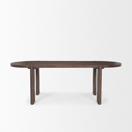 Homeroots 91" Brown Solid Wood Oval Dining Table 604021