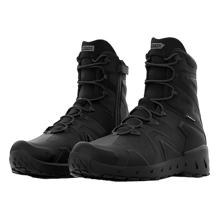 First Tactical AERO-TAC 8" SZ WP BOOT, Hydrometer SR Rubber Compound Outsole, Front Lace and Side Zipper, Black, 6 165927