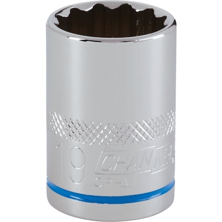 Channellock 1/2'' Drive 19 mm 12-Point Shallow Metric Socket 397695