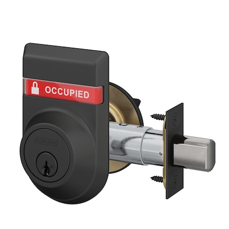 Schlage Grade 1 Single Cylinder Deadbolt, Conventional Cylinder, Exterior Indicator OCCUPIED/VACANT, Flat B B660P 622 OS-OCC