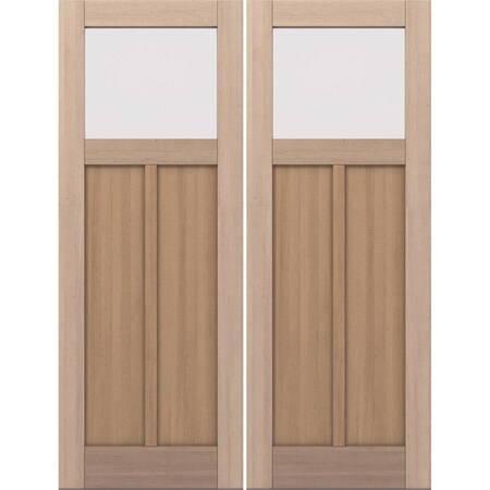 Doornmore CRF-P2G1, 74.5" x 98" ( 2x36" Door) Left Hand, Mahogany Top View Exterior Door CRF-P2G1-SW-3696_2_LI