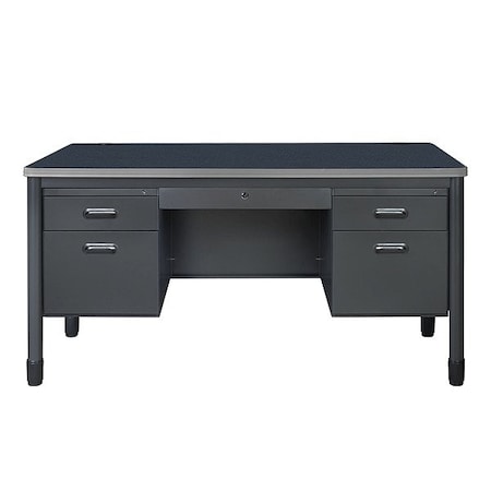 Regency Double Pedestal Desk, Steel Frame, 60 in W 66266DPCDGY