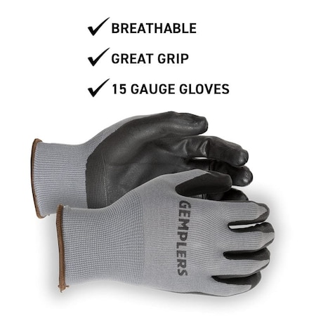 Gemplers 15g Nylon Glove with Foam Nitrile Coating 15gNylon-Nitrile-XL