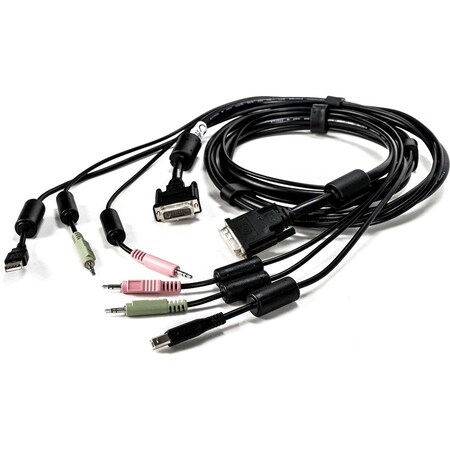 Vertiv AVOCENT KVM Cable - 6 ft, Single Display, DVI-I, 1 x USB, 2 x Audio, Standard KVM cable CBL0118