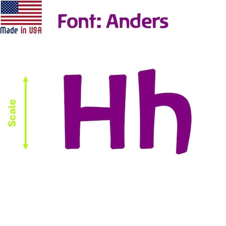 Aacc Self-Adhesive Vinyl Letter: h, Scale: 26 cm. Color: Purple Font: Anders by, 8PK AACC-Anders-lh-Purple-M26x8