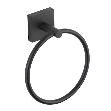 Oakbrook Collection Matte Black Towel Ring Die Cast Zinc BH-OB5001MB