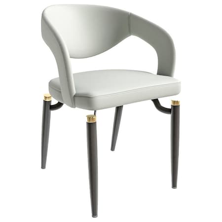 Leisuremod Entice Modern Leather Dining Chair with Iron Legs Open-Back Design in Grey EC60GR