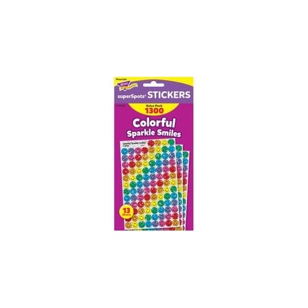 Trend Stickers, Colorful Sparkle Smiles, 1300 Stickers, Multi, PK1300 TEPT46909