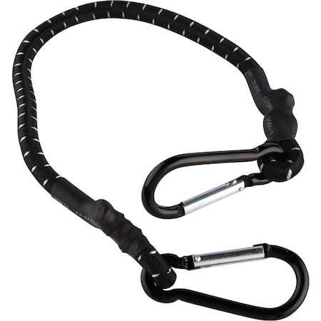 Erickson 1''x24'' Industrial Bungee Cord with Carabiner Hooks Black 7038