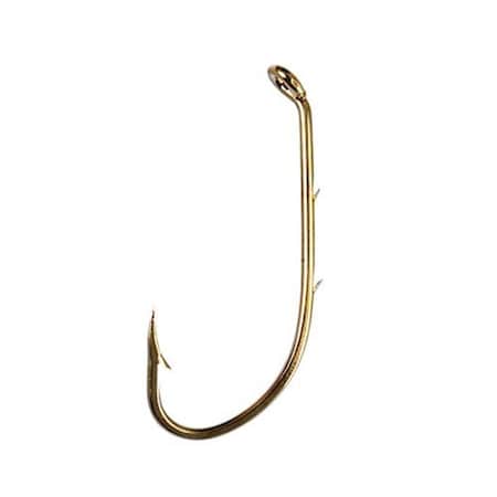 Eagle Claw Baitholder Down Eye 2 Slices Offset Hook- Bronze - Size 4 181A-4