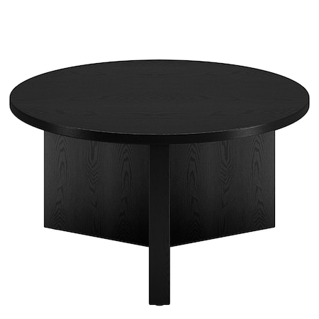Homeroots 32" Black Round Coffee Table 520931