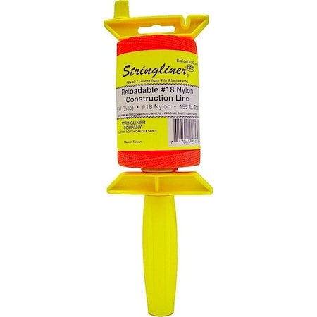 Stringliner Line Reel, 500 ft L Line, Fluorescent Orange Line 25459