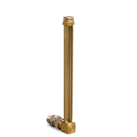 Oil-Rite Vented Union Coupling Brass Elbow Gauge - 6 17/32in., 3/8in. Male NPTF, 1/2in. dia B1357-30