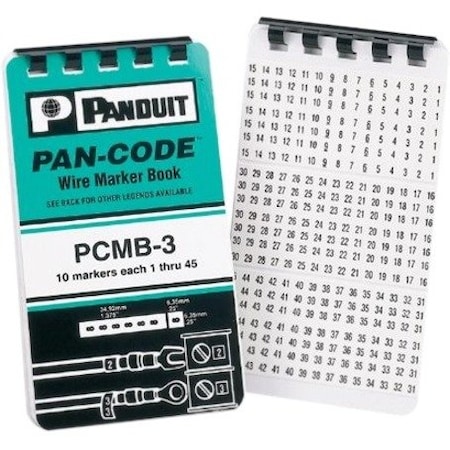 Panduit Wire Marker Book, Vinyl Cloth, 46-90 PCMB-14