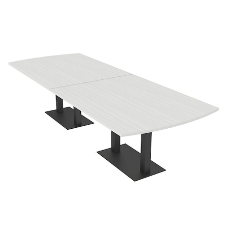 Skutchi Designs Arc Rectangle Meeting Room Table, 45 in W, 144 in L, White HAR-AREC-48x144-DOU.BK-WA7976