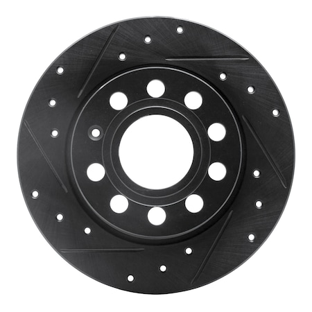 Dynamic Friction Co DFC Brake Rotor - Drilled and Slotted - Black 633-74033L