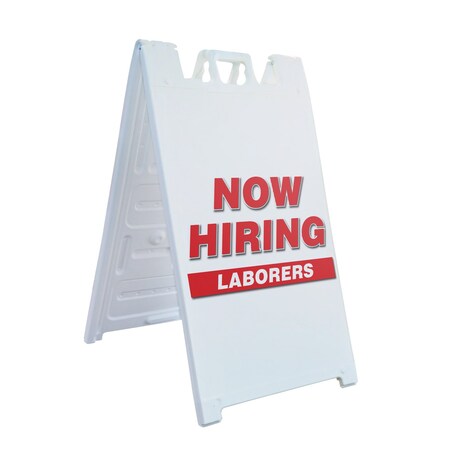 Signmission Laborers, A-Frame & 2 Sign Inserts, Heavy-Duty Plastic Frame SBHD-C-2436-LABORERS