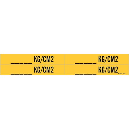 Brady KG/CM2 Pipe Marker Style 1 Black on Yellow 1 per Card, 5 PK 91834-PK