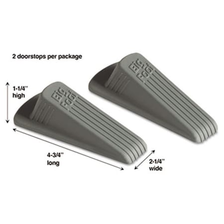 Master Caster Co Master Caster  Big Foot Doorstop  No-Slip Rubber Wedge  2w x 4.75d x 1.25h  Gray, 2PK MA31343