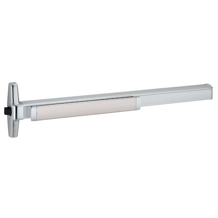 Von Duprin Grade 1 Rim Exit Bar, Narrow Stile Pushpad, 36in Device, Classroom Function, 06 Lever with Escutche RXQEL35AL-06 3 26D RHR