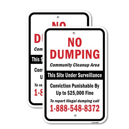 Signmission No Dumping Community Cleanup Area This Site Under Heavy-Gauge Aluminum, 18" x 24", A-1824-25094 A-1824-25094