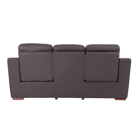 Homeroots 90" Brown Faux Leather Sofa 343838