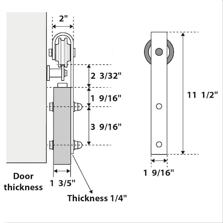 Sartodoors Barn Interior Door, 32" x 80", White QUADRO4088BD-S-WS-32