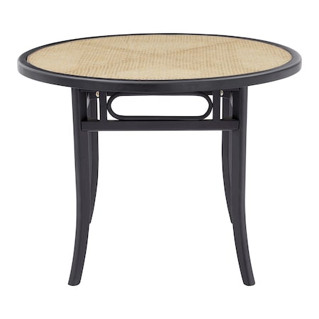 Homeroots 38" Black Rounded Glass Dining Table 544708