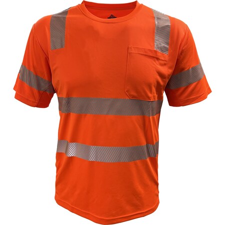Reflective Apparel ANSI Type R Class 3 Short Sleeve T-Shirt with Coolmax Technology 104CMPS-OR-6X
