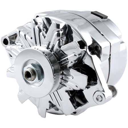 Powerhouse 100 amp Single Wire Chrome Alternator for GM PO3647978