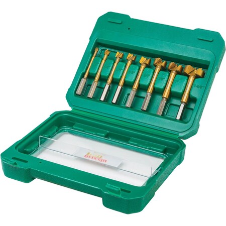 Grizzly Pro Titanium Coated Hex Shank Forstner Bit Set, 8-Pc. 1/4" - 1-3/8" T33693