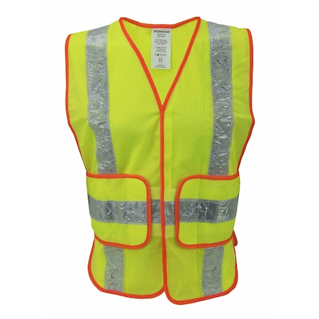 Ironwear Hi-Vis Safety Vest M - XL Chevron Back, , Hook & Loop w/Wraparound Closure 1236-MD-XL