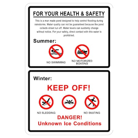 Sign Solutions Usa For Your Health & Safety, 12 in W x Vertical Rectangle, Aluminum Sign DCS10HWT1218CUS00109