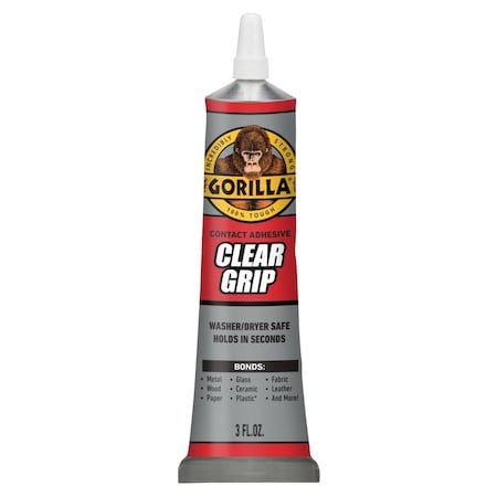 Gorilla Glue Instant Adhesive, Clear Grip Series, 3 fl oz, Tube 8040002