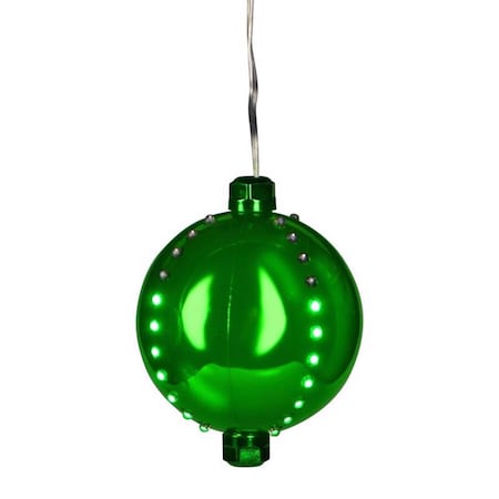 Celebrations LED Green Snow Fall Ornament 4 in. Hanging Decor 23-12001A